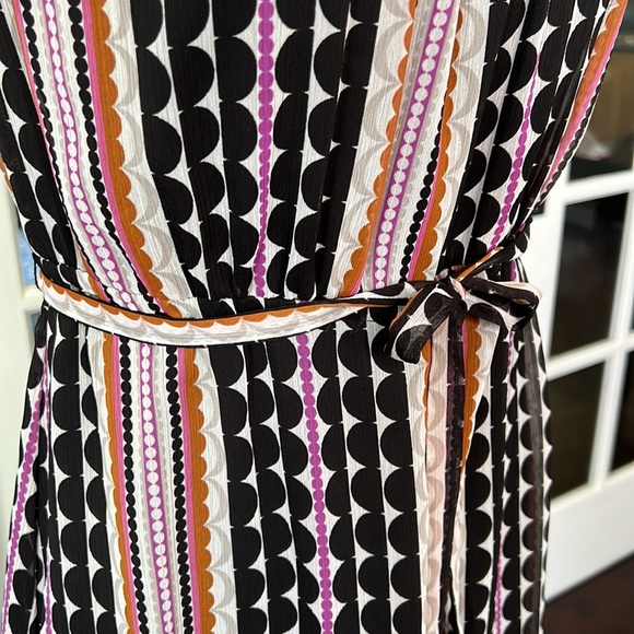 MERONA (Target) tank dress, dot/stripe pattern black, purple, brown size S - Picture 6 of 11